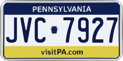 PA license plate JVC7927