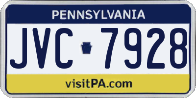 PA license plate JVC7928
