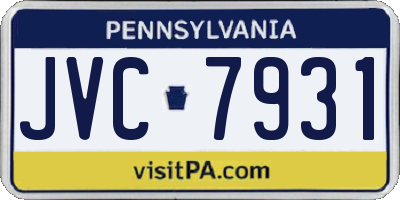 PA license plate JVC7931