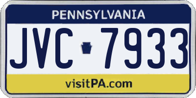 PA license plate JVC7933