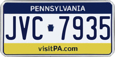 PA license plate JVC7935