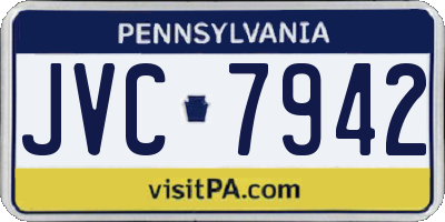 PA license plate JVC7942