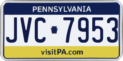 PA license plate JVC7953