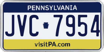 PA license plate JVC7954