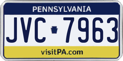 PA license plate JVC7963