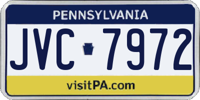 PA license plate JVC7972