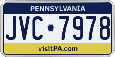 PA license plate JVC7978