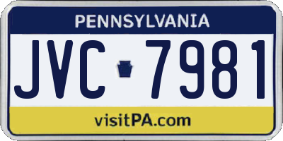 PA license plate JVC7981