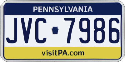 PA license plate JVC7986
