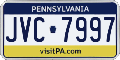 PA license plate JVC7997
