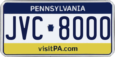 PA license plate JVC8000