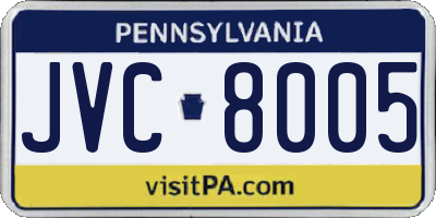 PA license plate JVC8005