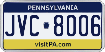 PA license plate JVC8006