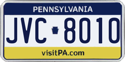 PA license plate JVC8010