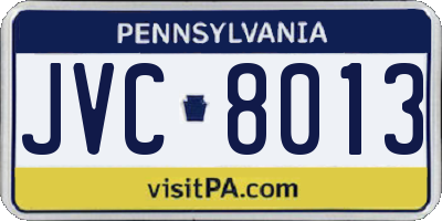 PA license plate JVC8013