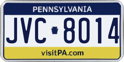 PA license plate JVC8014