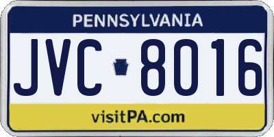 PA license plate JVC8016
