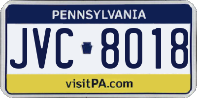 PA license plate JVC8018