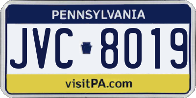 PA license plate JVC8019