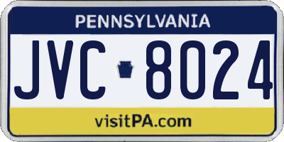 PA license plate JVC8024