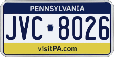 PA license plate JVC8026