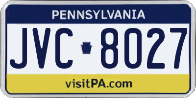 PA license plate JVC8027