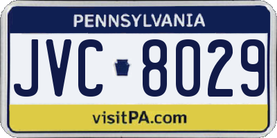 PA license plate JVC8029