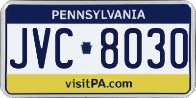 PA license plate JVC8030