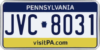 PA license plate JVC8031