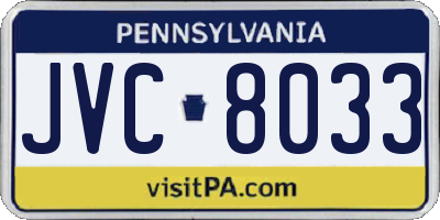 PA license plate JVC8033
