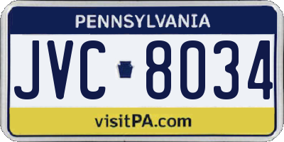 PA license plate JVC8034