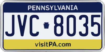 PA license plate JVC8035