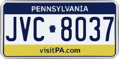 PA license plate JVC8037
