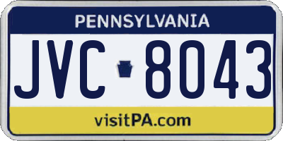 PA license plate JVC8043