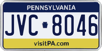 PA license plate JVC8046