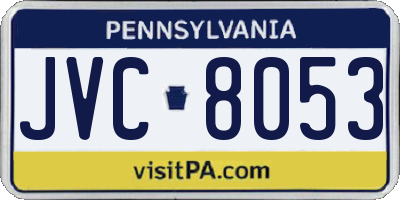 PA license plate JVC8053