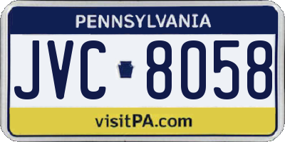 PA license plate JVC8058