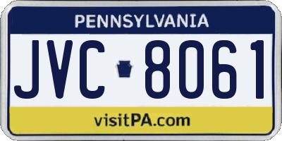 PA license plate JVC8061