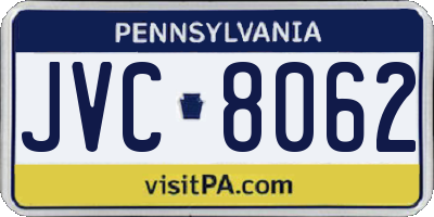 PA license plate JVC8062