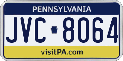 PA license plate JVC8064