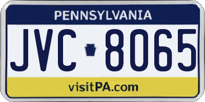 PA license plate JVC8065