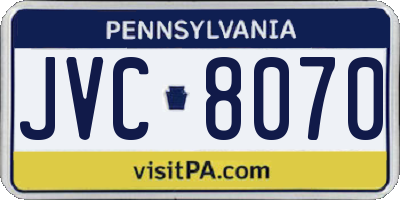 PA license plate JVC8070