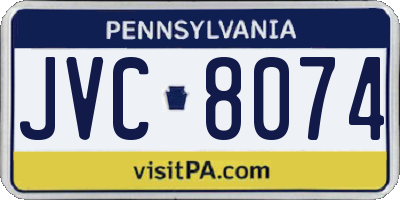 PA license plate JVC8074