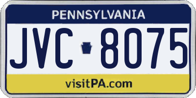 PA license plate JVC8075