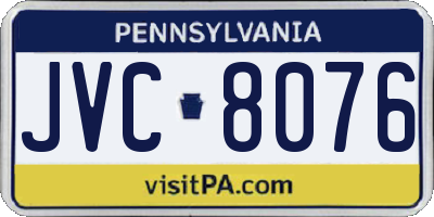 PA license plate JVC8076
