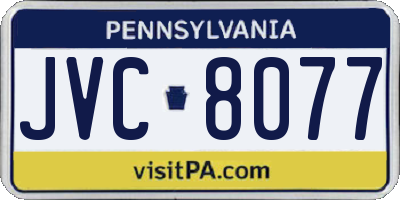 PA license plate JVC8077