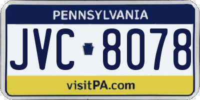 PA license plate JVC8078