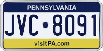 PA license plate JVC8091