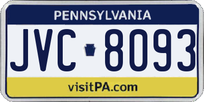 PA license plate JVC8093