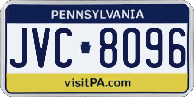 PA license plate JVC8096
